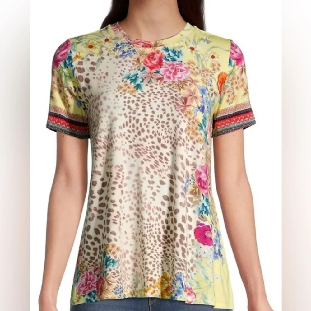 Johnny Was Short Sleeve Crew Neck Tee - Picture 2 of 6